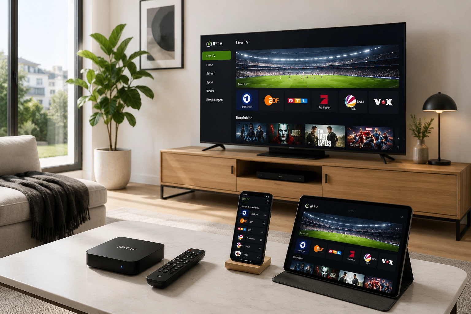German IPTV Streaming auf dem Fernseher in Deutschland